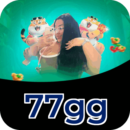 Interface do aplicativo 77gg mostrando jogos disponíveis no iOS e Android